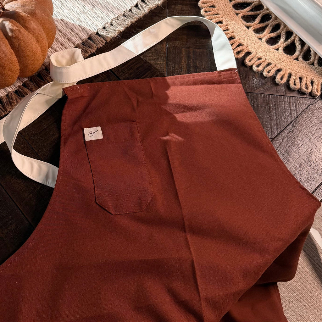 Brown & Cream Apron - CROSS-BACK