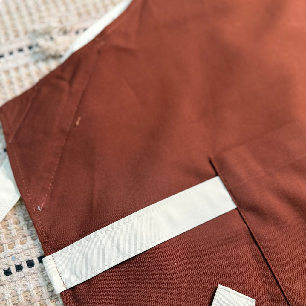Brown & Cream Apron - CROSS-BACK