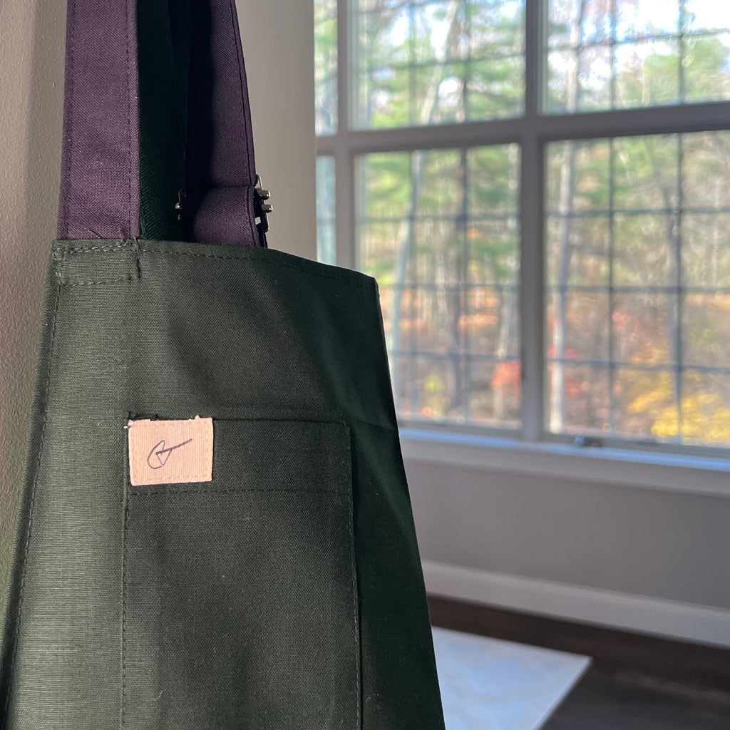 Forest Green & Navy Blue Apron - CLASSIC ADJUSTABLE NECK STRAP