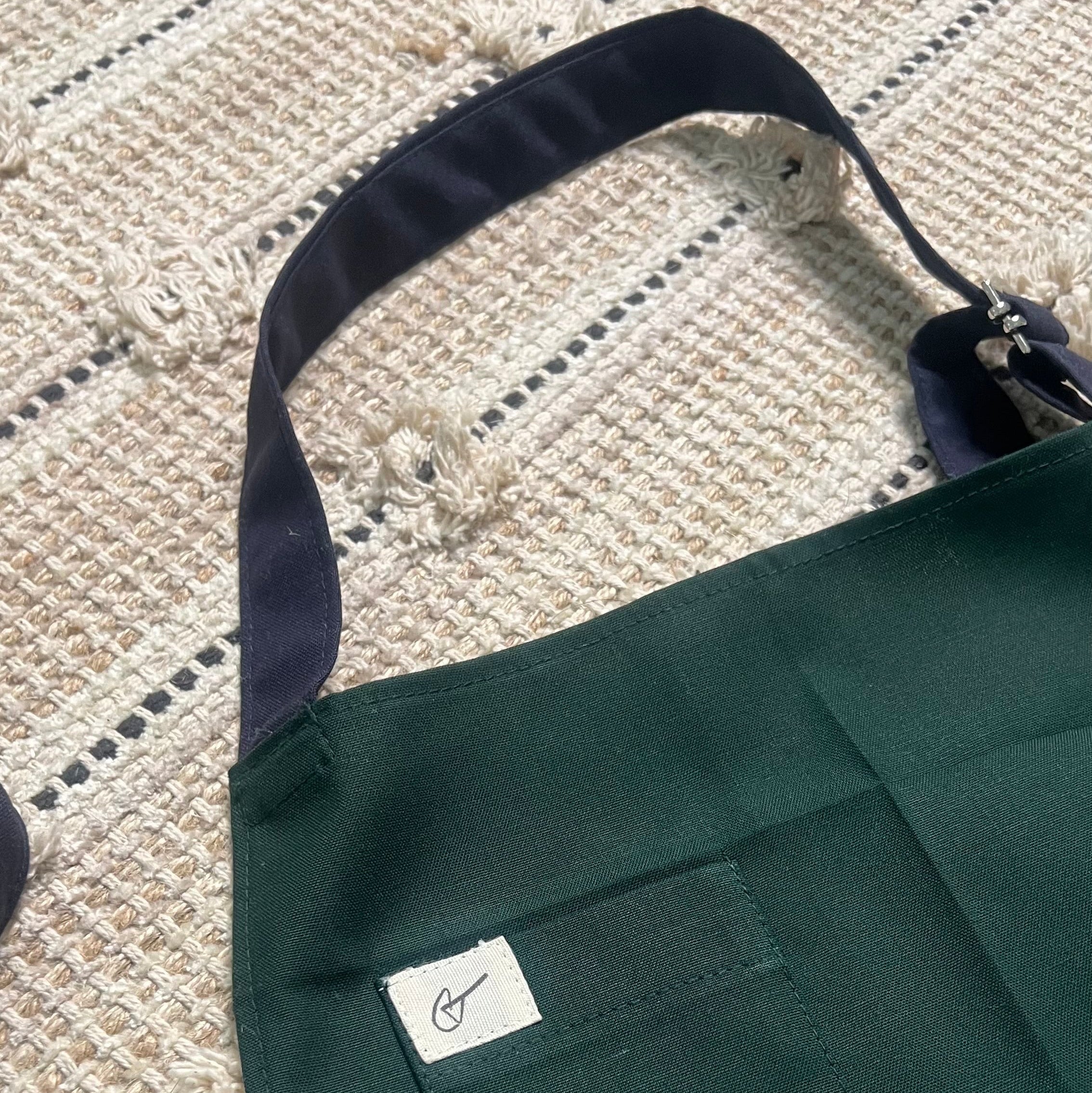 Forest Green & Navy Blue Apron - CLASSIC ADJUSTABLE NECK STRAP